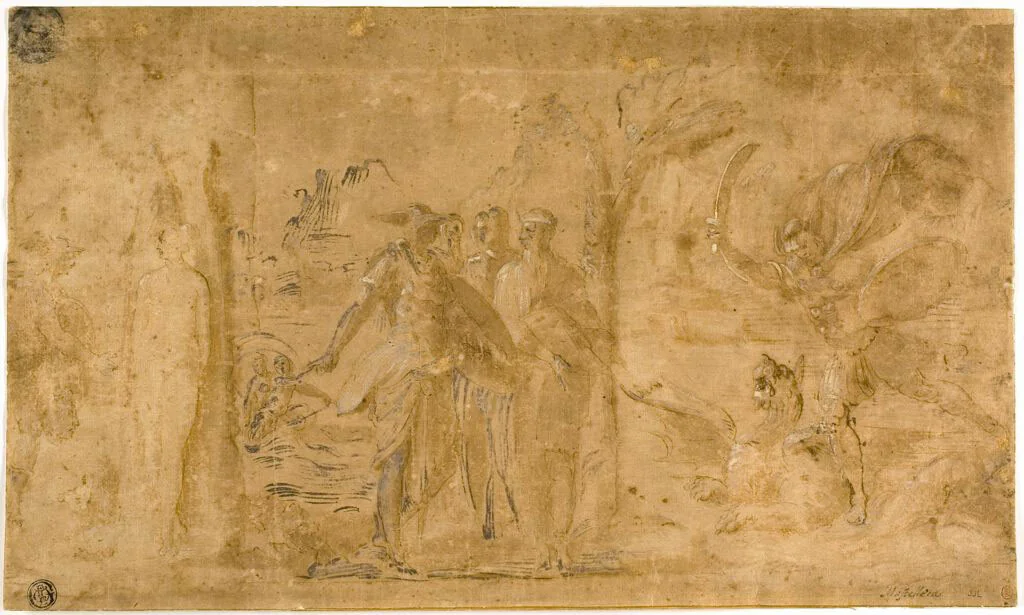Study for Perseus Liberating Andromeda by Pietro Buonaccorsi, drawing, 1521-1567
