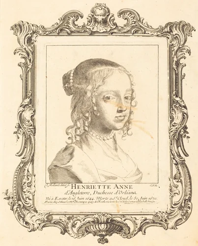 Henriette Anne of England, Duchess of Orléans by Claude Mellan, print, 1598-1688