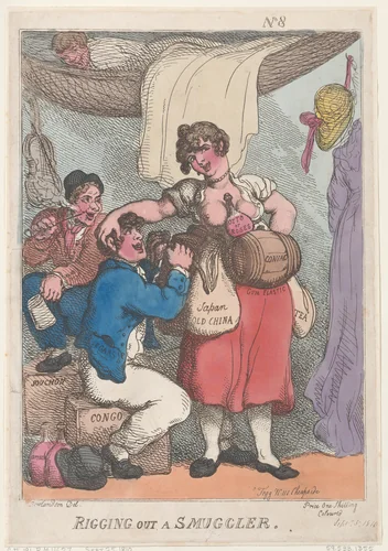 Rigging Out a Smuggler by Thomas Rowlandson, print, 1810
