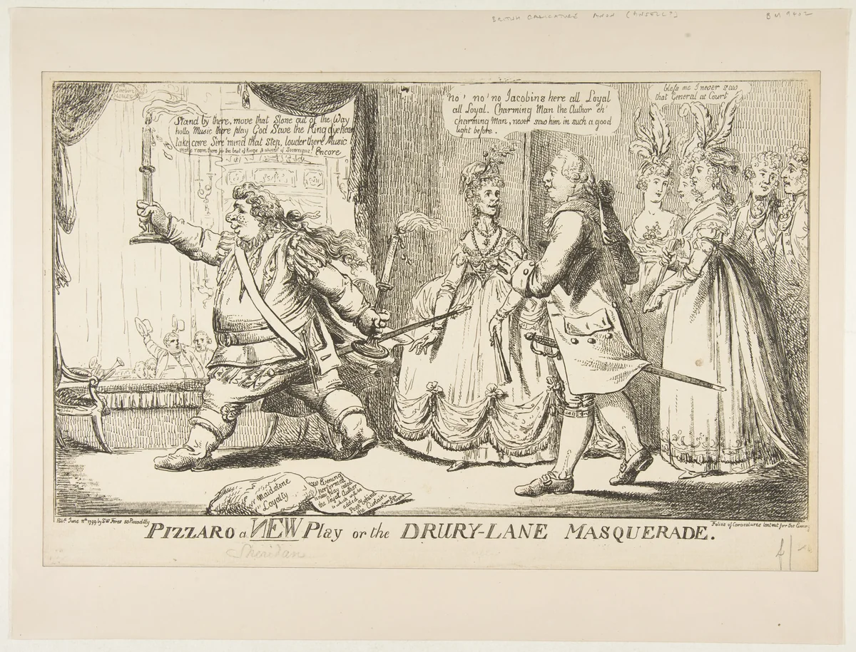 Pizzaro a New Play or the Drury-Lane Masquerade by anonymous, print, 1799