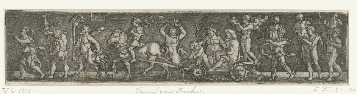Triomf van Bacchus by Unknown, print, 1534