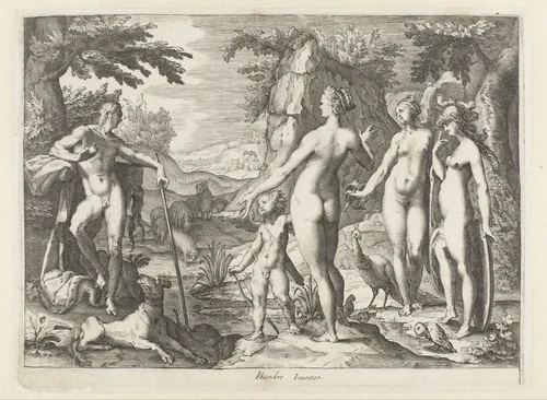 Oordeel van Paris by Unknown, print, 1586-1602
