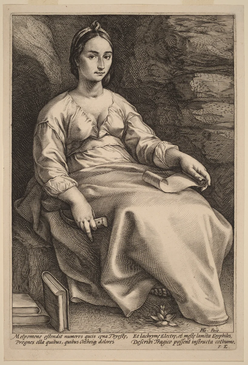 Melpomene by Hendrick Goltzius, print, 1592