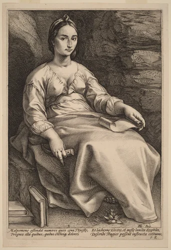 Melpomene by Hendrick Goltzius, print, 1592