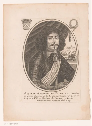 Portret van Maximilien Eschalard de La Boulaye by anonymous, print, 1656