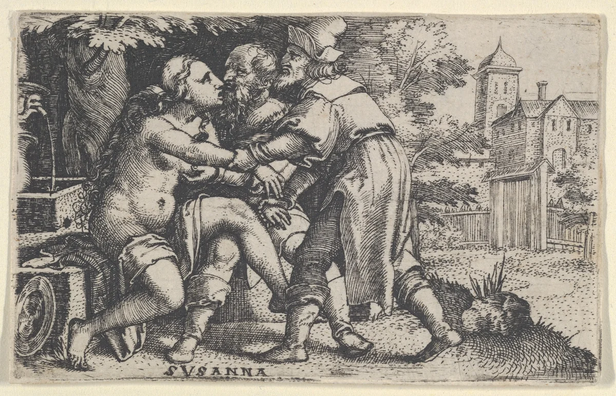 Susanna and the Elders, from "Scenes from the Old Testament" by Georg Pencz, print, 1526-1536