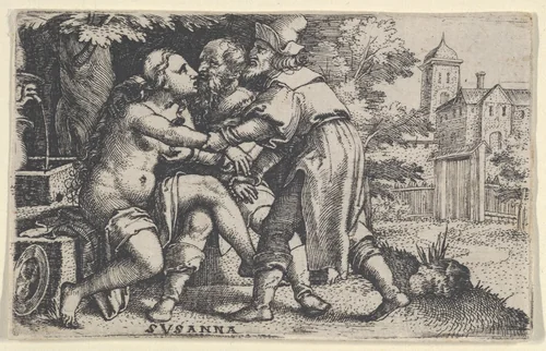 Susanna and the Elders, from "Scenes from the Old Testament" by Georg Pencz, print, 1526-1536