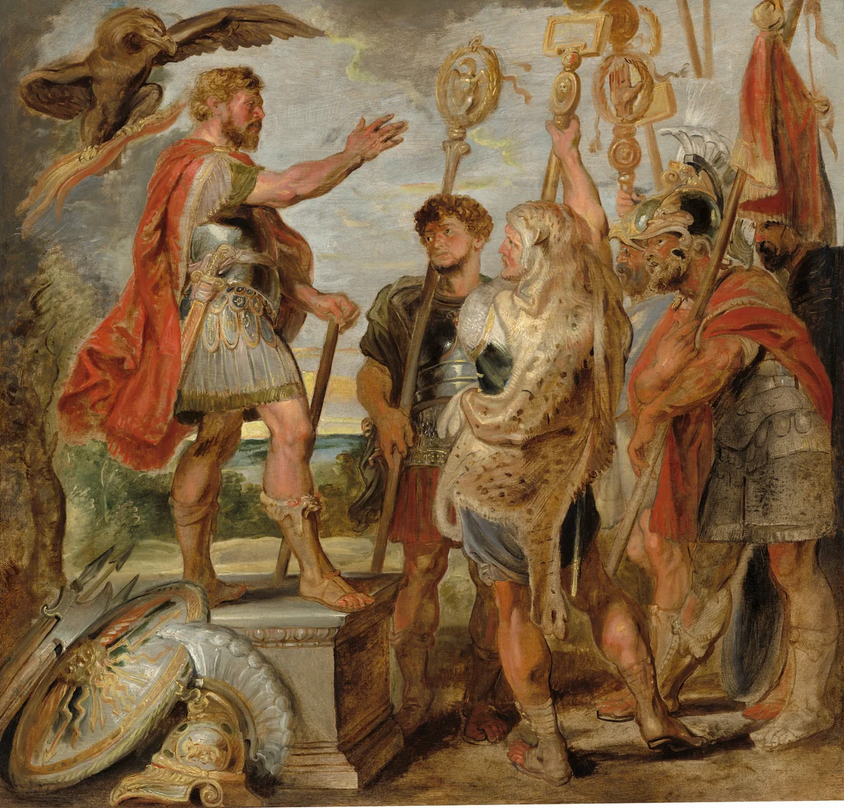 Decius Mus Addressing the Legions by Peter Paul Rubens, painting, 1616