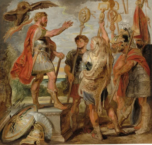 Decius Mus Addressing the Legions by Peter Paul Rubens, painting, 1616