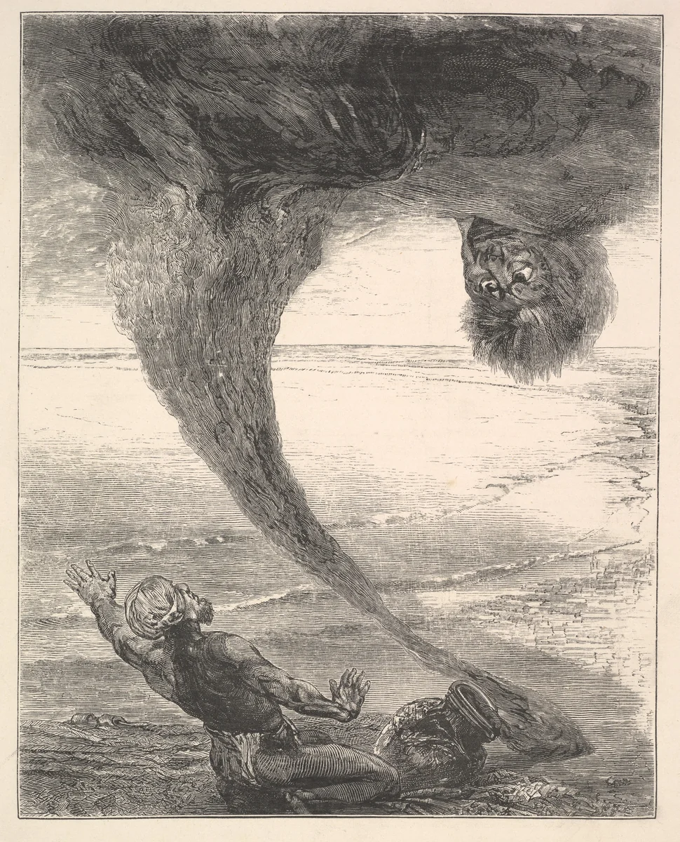 The Fisherman and the Afrite (or Genie) by John La Farge, print, 1868
