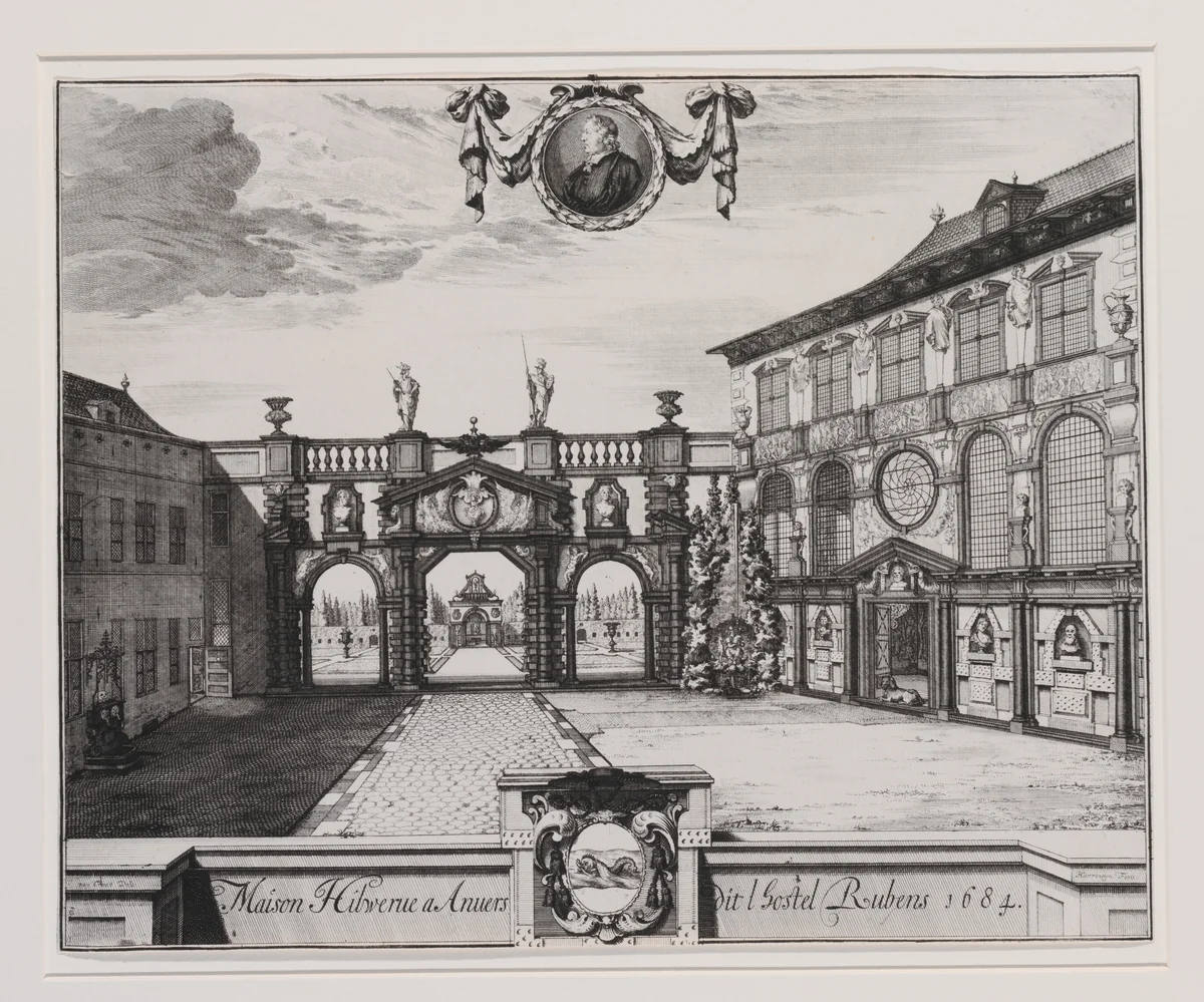 View of the Garden of the Rubenshuis, Antwerp by Jacobus Harrewijn, print, 1699-1732