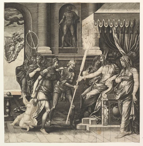 The Calumny of Apelles by Giorgio Ghisi, print, 1560