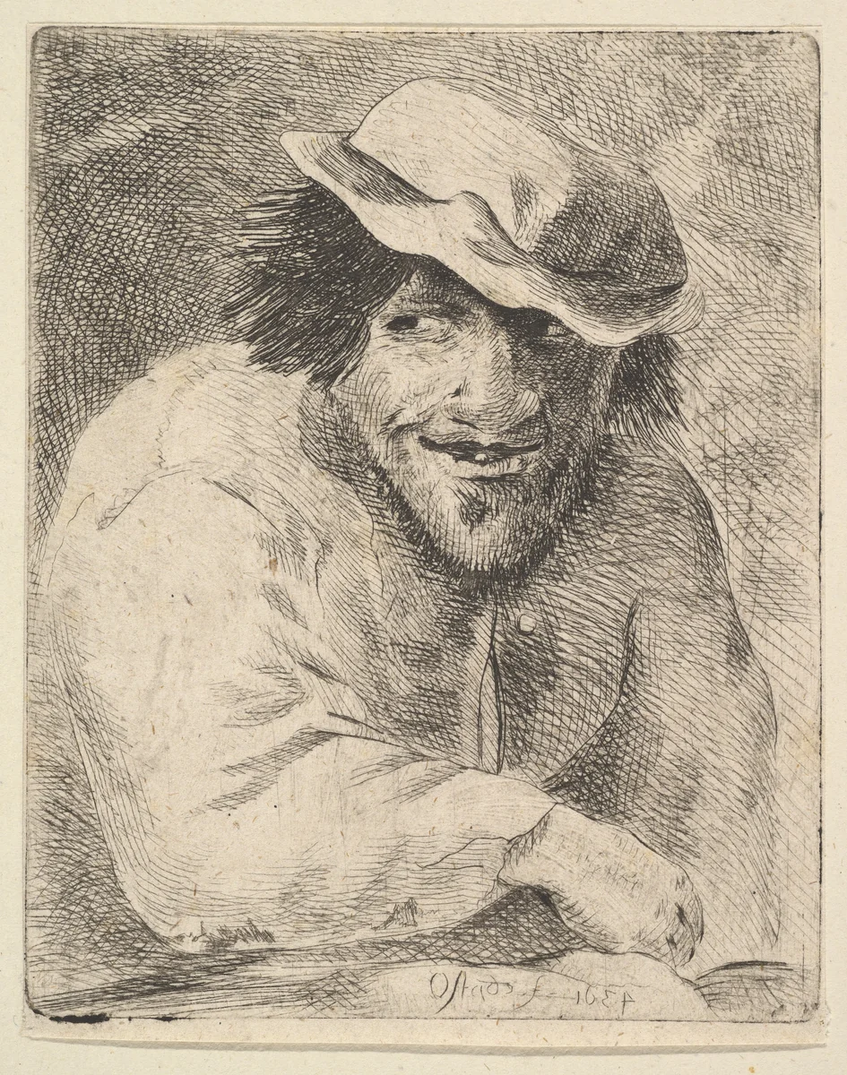Man Leering by Adriaen van Ostade, print, 1610-1685