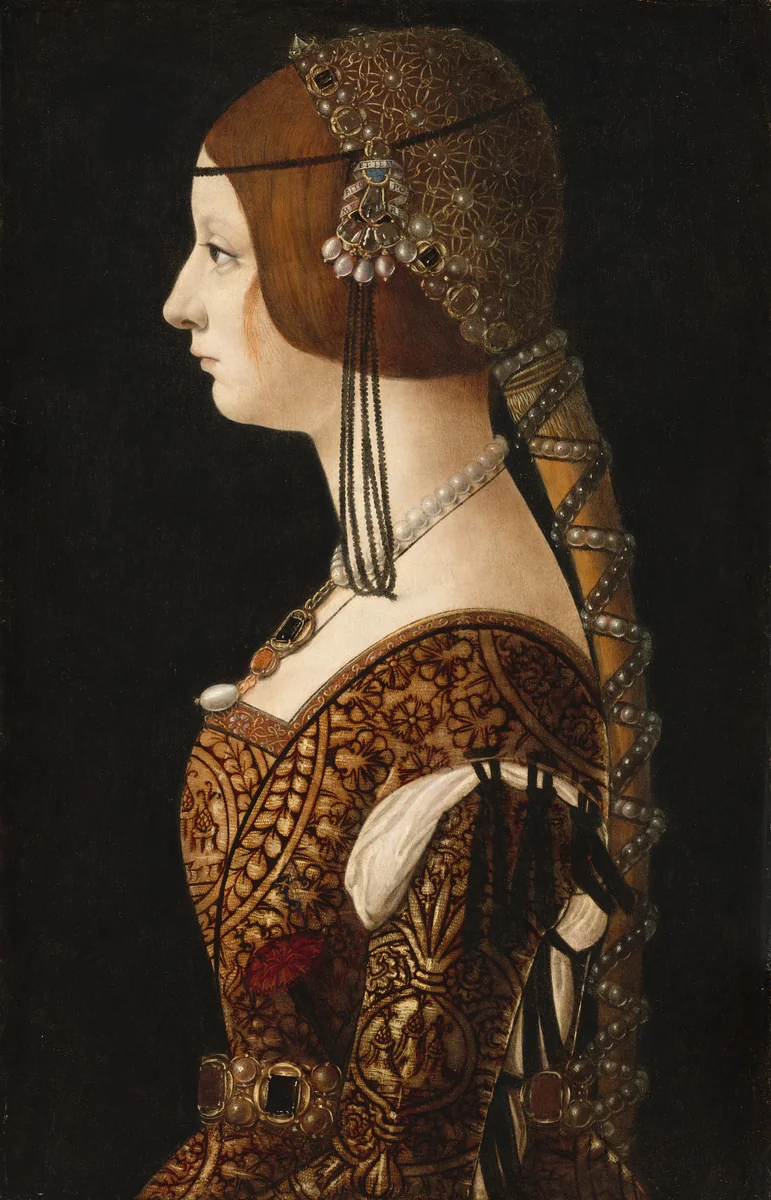 Bianca Maria Sforza by Ambrogio de Predis, painting, 1493