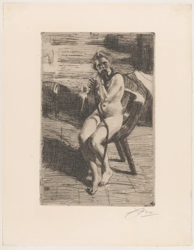 The Hair-Ribbon by Anders Zorn, print, 1912