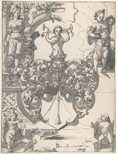 Design for Stained Glass by Hans Jakob Plepp, drawing, 1585-1595