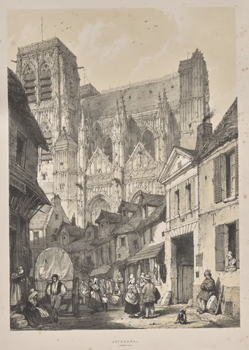 Architecture of the Middle Ages: Cathedral, Abbeville by Joseph Nash, print, 1838