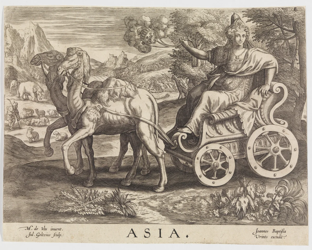 Allegory of Asia, from "The Four Continents" by Julius Goltzius, print, 1555-1565