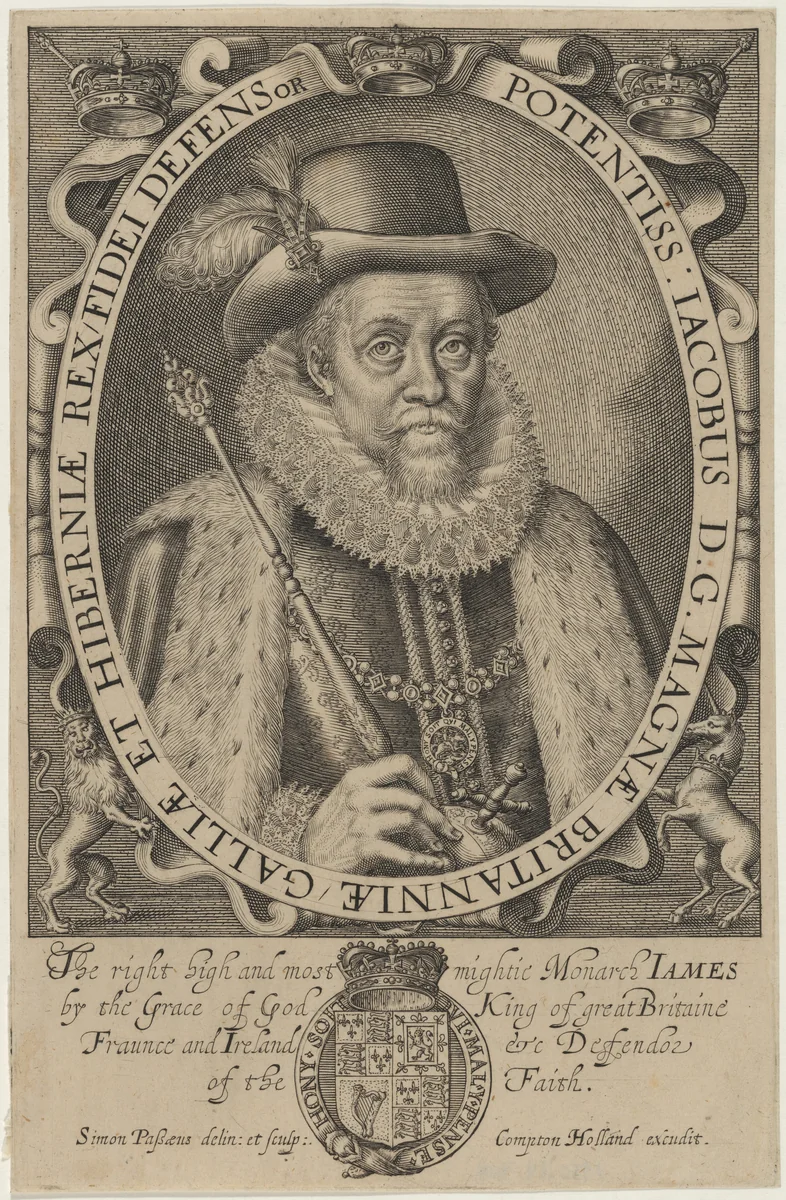 James I of England by Simon van de Passe, print, 1595-1647