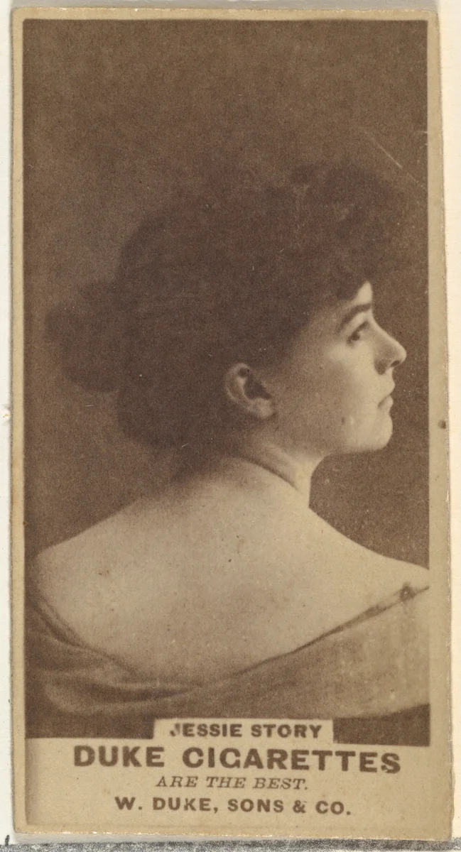 Jessie Story, from the Actors and Actresses series (N145-7) issued by Duke Sons & Co. to promote Duke Cigarettes by W. Duke, Sons & Co., photograph, 1880-1889
