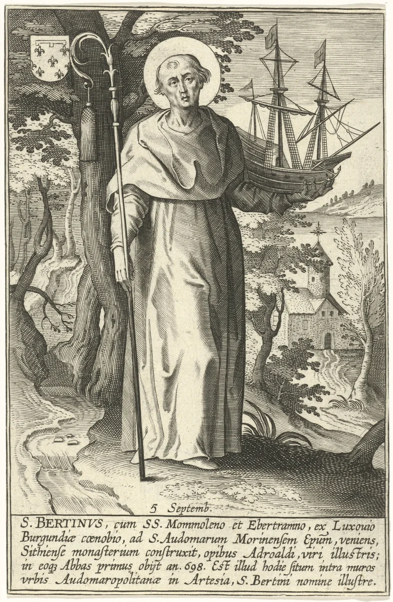Heilige Bertinus by anonymous, print, 1606