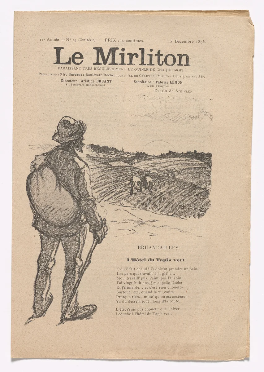 Le Mirliton, no. 14 by Théophile-Alexandre Steinlen, periodical, 1895