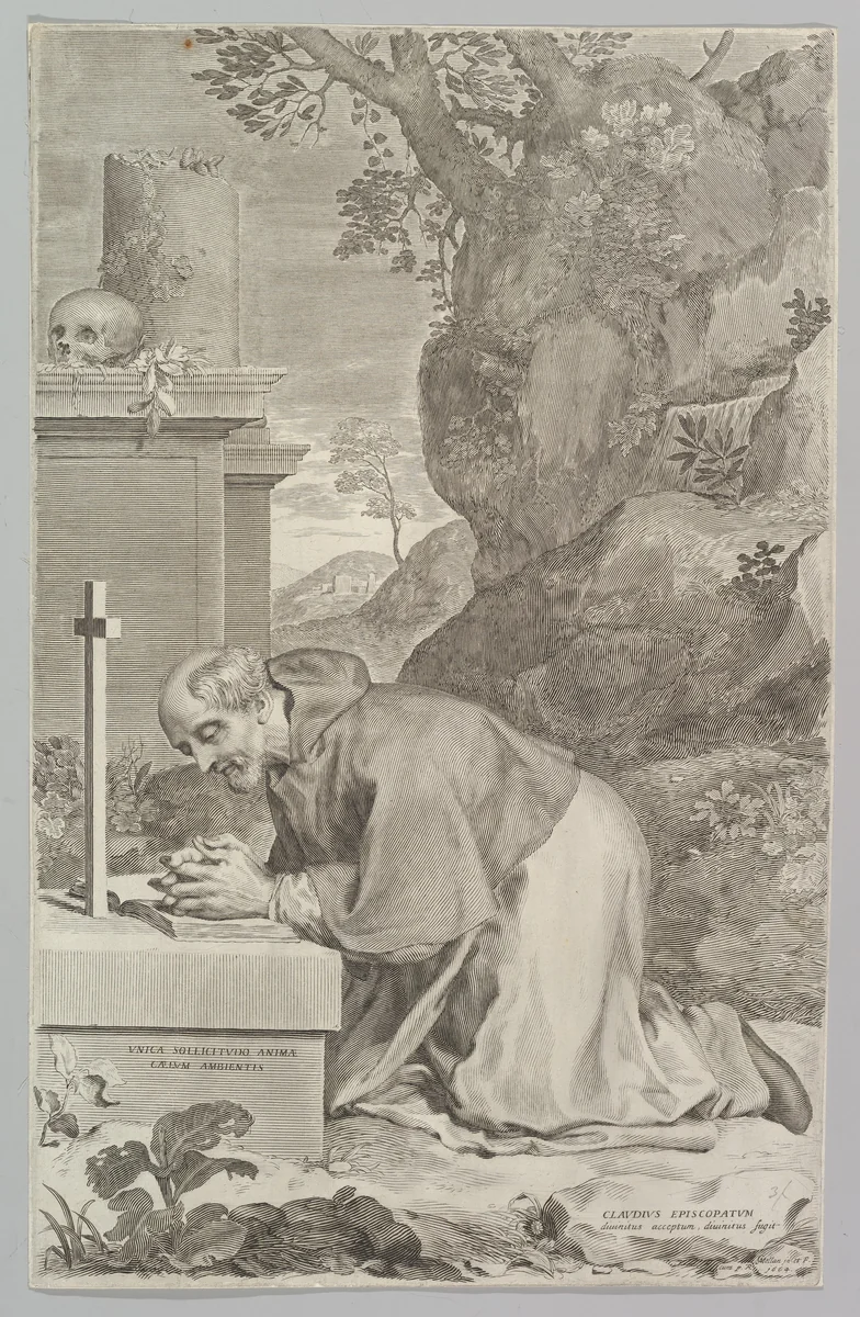 St. Claude by Claude Mellan, print, 1664