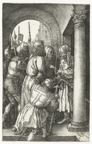 Christus voor Pilatus by Unknown, print, 1512