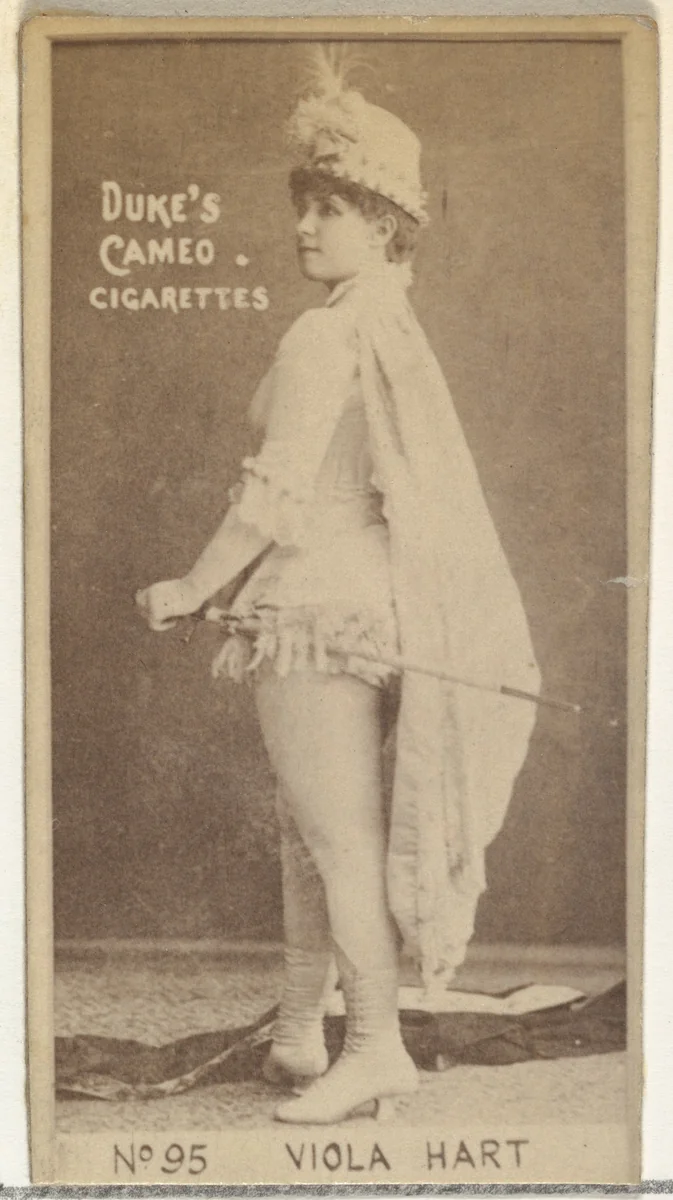Card Number 95, Viola Hart, from the Actors and Actresses series (N145-4) issued by Duke Sons & Co. to promote Cameo Cigarettes by W. Duke, Sons & Co., photograph, 1880-1889