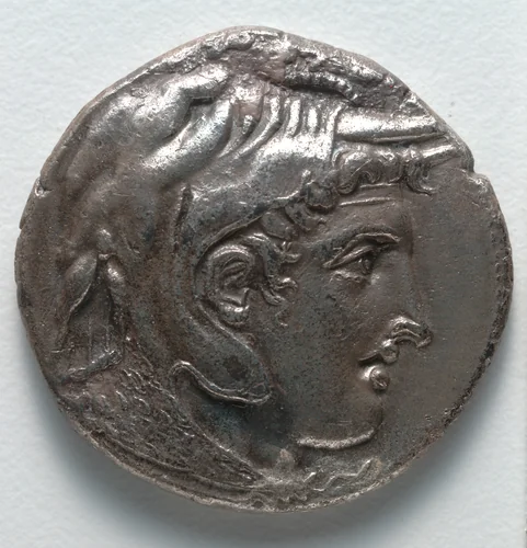 Tetradrachm: Head of Alexander III [The Great] (obverse) by Unknown, metalwork, -306