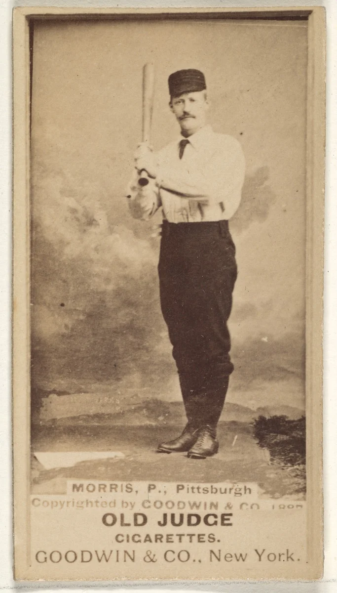 Ed Morris, Pitcher, Pittsburgh, from the Old Judge series (N172) for Old Judge Cigarettes by Goodwin & Company, photograph, 1887