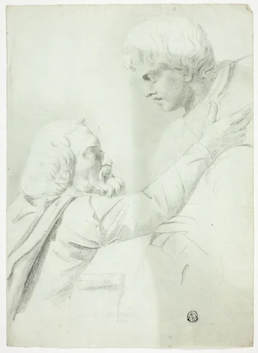 Bearded Man and Boy (from Bas-Relief) by John Downman, drawing, 1770-1824