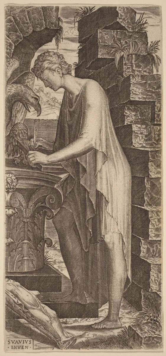 Saint John the Evangelist by Lambert Suavius, print, 1510-1567