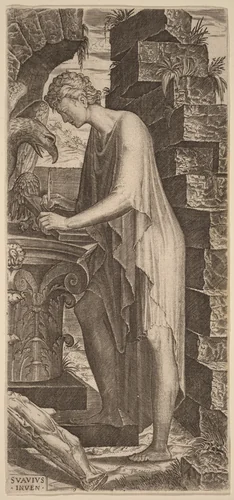 Saint John the Evangelist by Lambert Suavius, print, 1510-1567