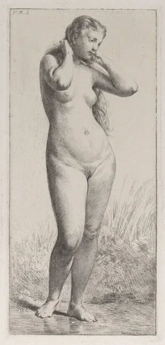 The Young Bather by Charles Jacque, print, 1843