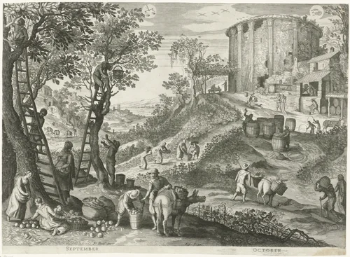 September en oktober by Aegidius Sadeler, print, 1615