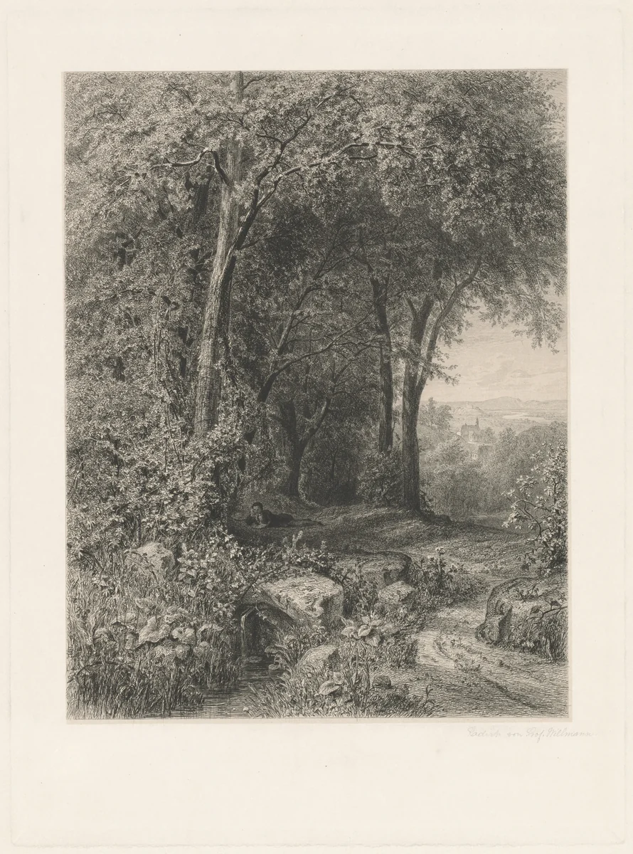 Summer by Eduard Willmann; Julius Mařák, print, 1871