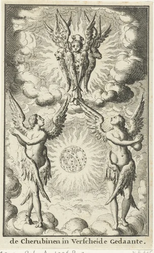 Verschillende cherubijnen by Jan Luyken, print, 1683