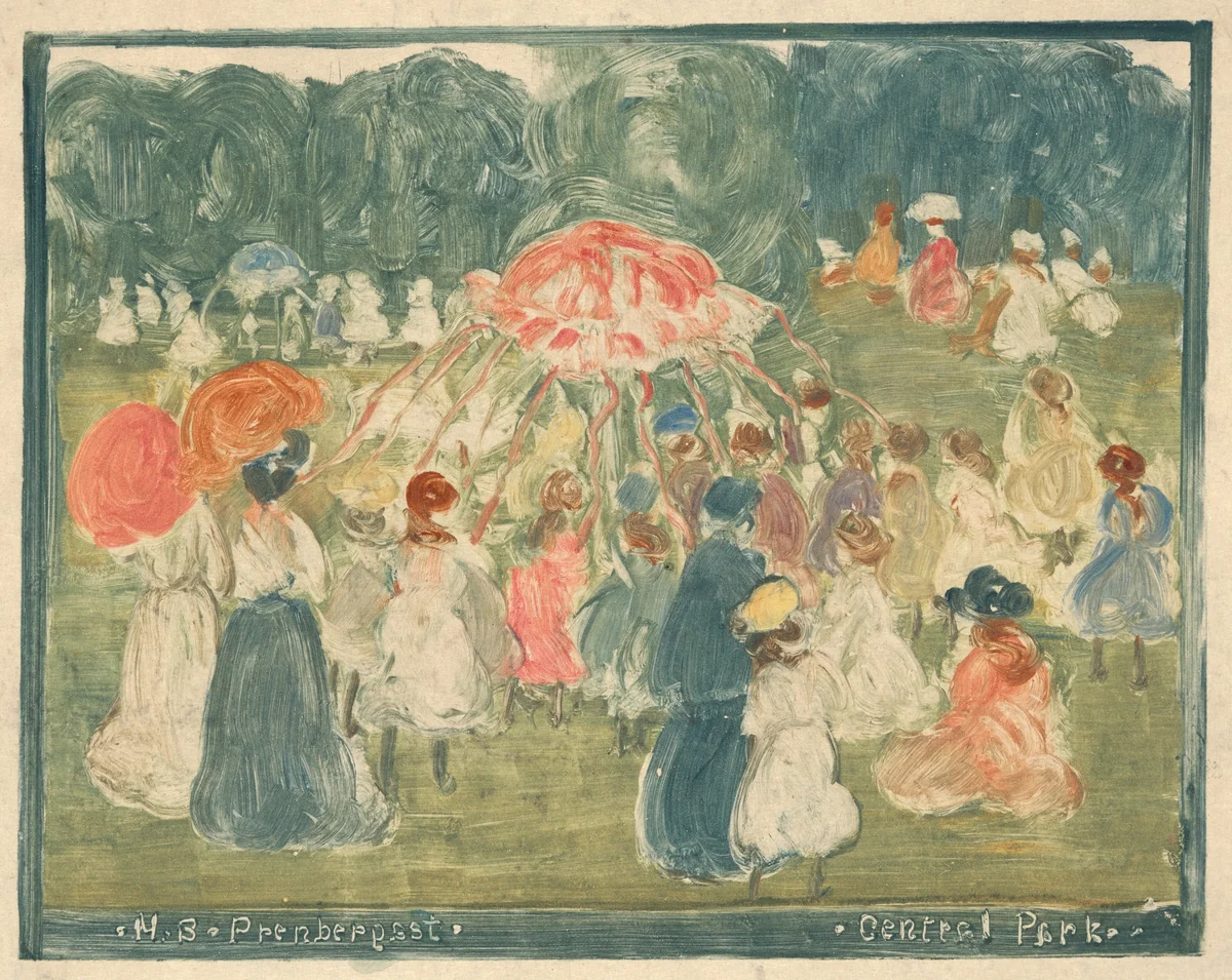 Central Park by Maurice Prendergast, print, 1901