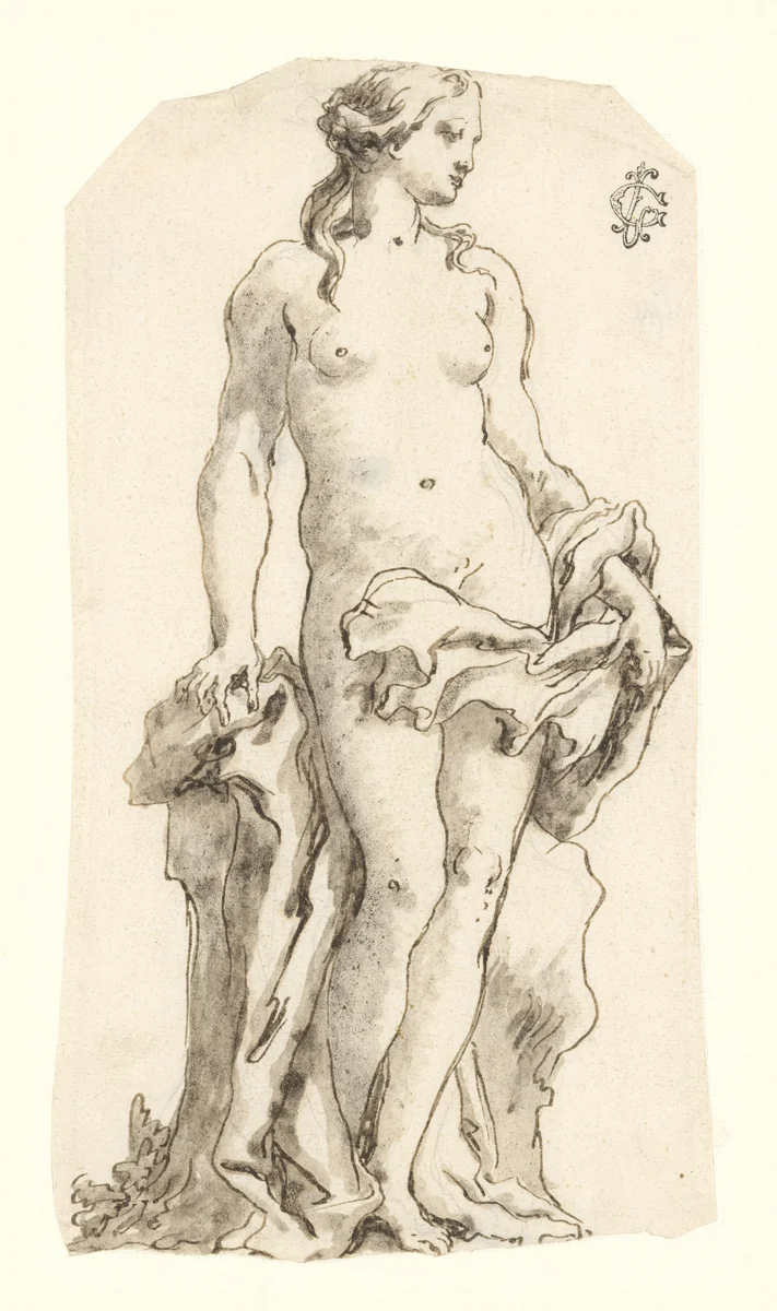 Venus (?) by Giovanni Domenico Tiepolo, drawing, 1736-1804