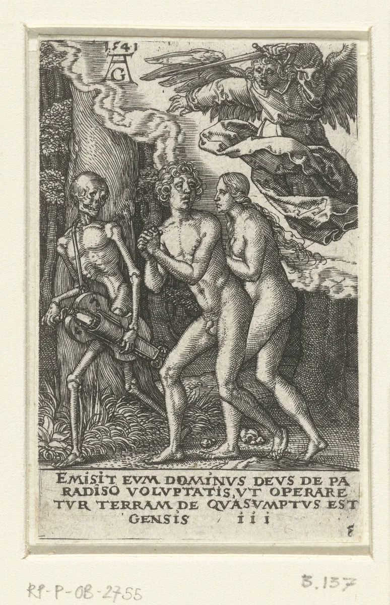 Adam en Eva uit het Paradijs verdreven by Unknown, print, 1541