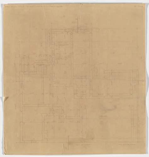Wolf House, Gubin, Poland (Basement plan [final version]) by Ludwig Mies van der Rohe, mies van der rohe archive, 1925
