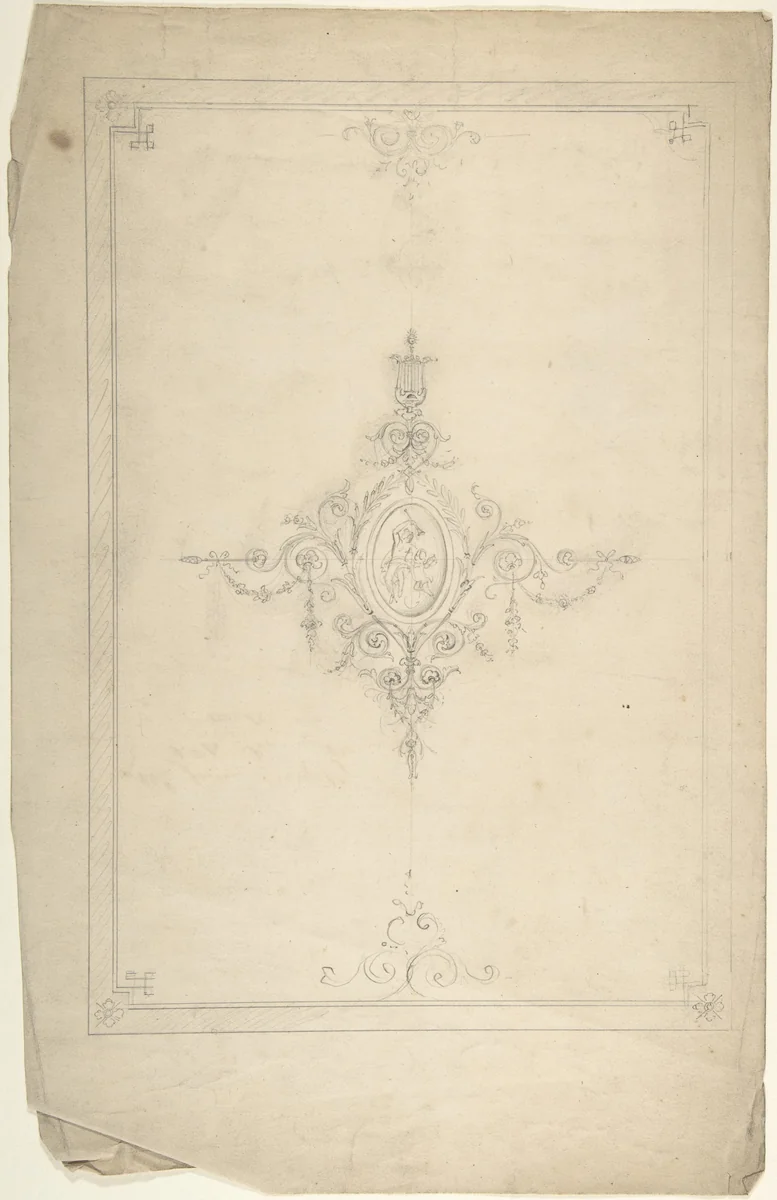 Ceiling Design by anonymous, drawing, 1800-1900
