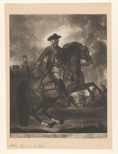 Ruiterportret van John Ligonier by Edward Fisher, print, 1760-1800
