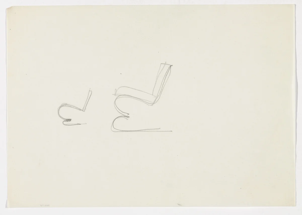 Chair without Arms (Elevation sketches) by Ludwig Mies van der Rohe, mies van der rohe archive, 1926