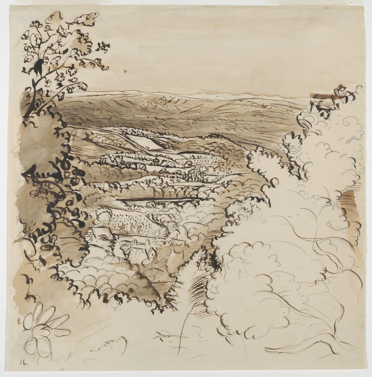 Underriver–The Golden Valley by John Linnell, drawing, 1828-1838