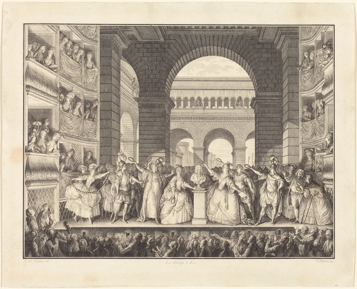 Couronnement de Voltaire (The Crowning of Voltaire) by Charles-Etienne Gaucher
Jean-Michel Moreau the Younger, print, 1782