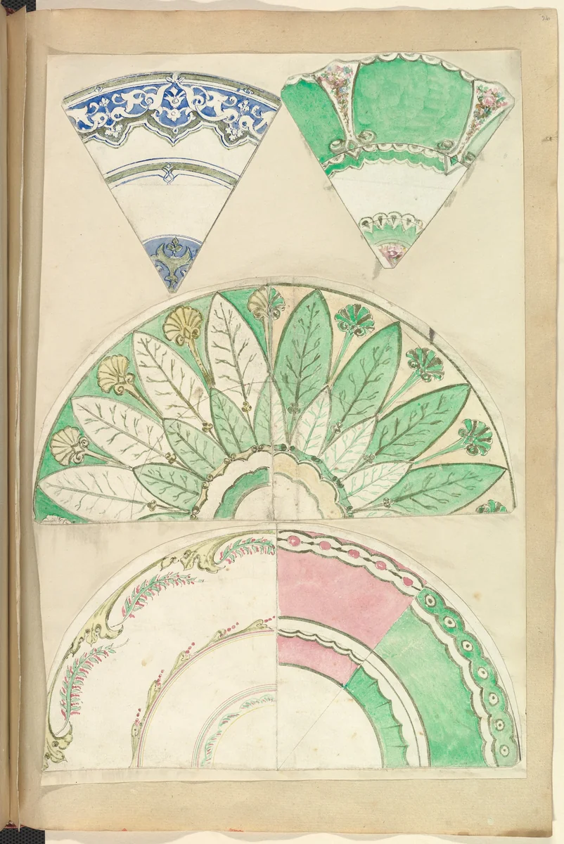 Seven Designs for Decorated Plates by Alfred Forrester, drawing, 1845-1855