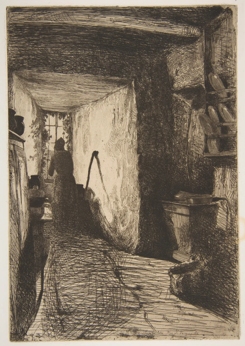 The Kitchen by James McNeill Whistler, print, 1858