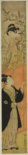 Young Man and Woman with a Kite by Utagawa Toyoharu, print, 1770-1779